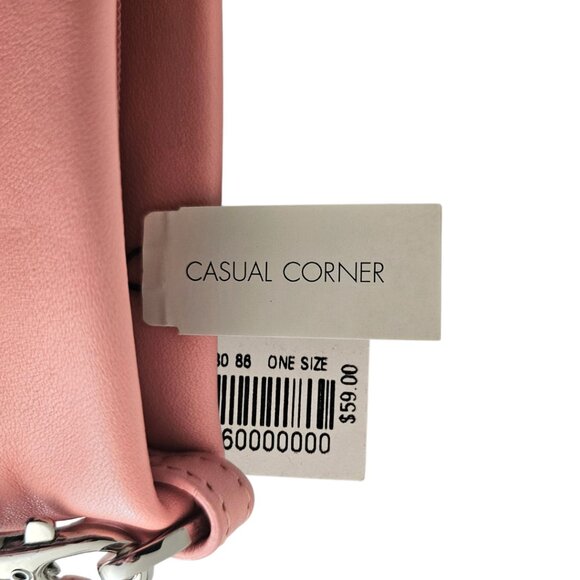 Casual Corner Leather Baguette Shoulder Bag Clutch | NWT | Salmon Pink - Picture 8 of 12